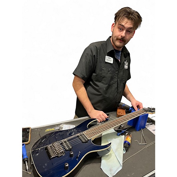 Used Ibanez RG2027XL PRESTIGE Dark Tide Blue Solid Body Electric Guitar