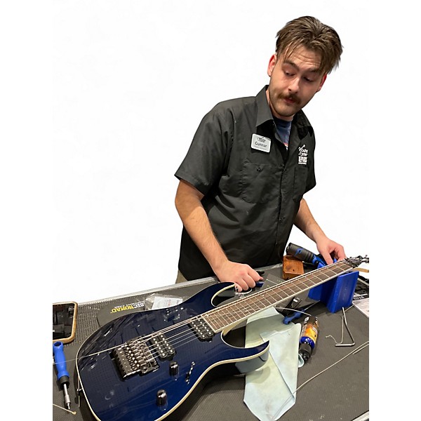 Used Ibanez RG2027XL PRESTIGE Dark Tide Blue Solid Body Electric Guitar