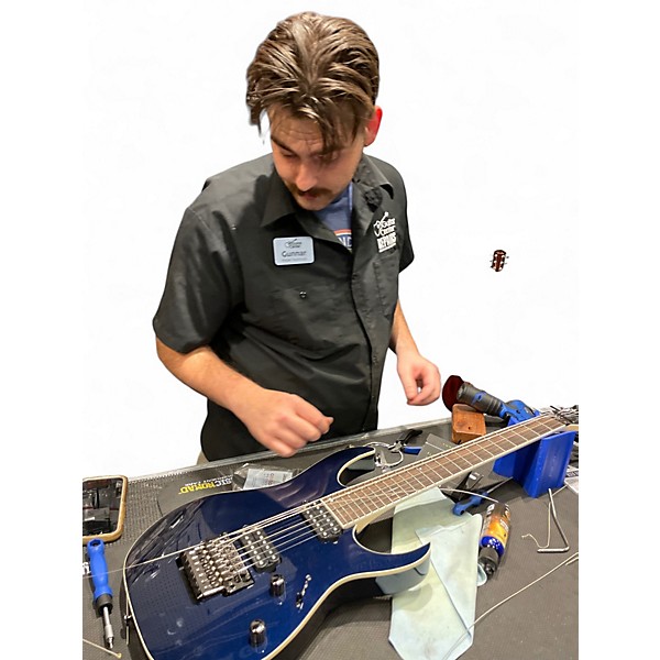 Used Ibanez RG2027XL PRESTIGE Dark Tide Blue Solid Body Electric Guitar