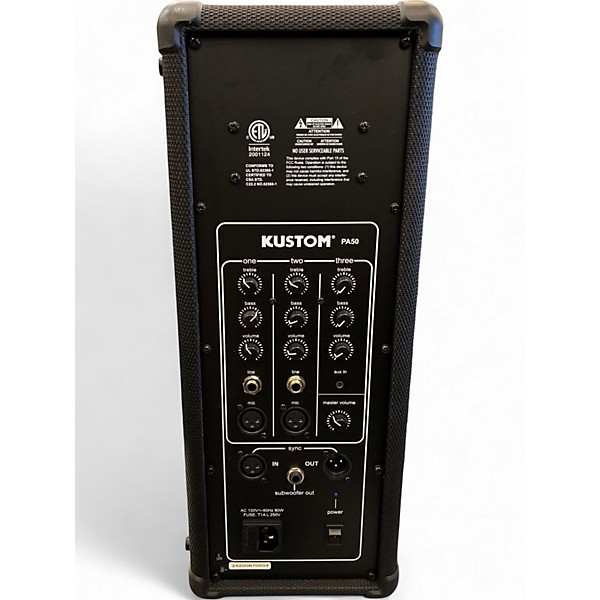 Used Kustom PA PA50 PAIR Powered Speaker
