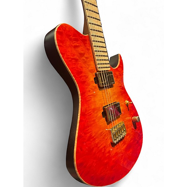 Used 2019 Blackat SC6 Quilted Cherry Sunburst Solid Body Electric Guitar