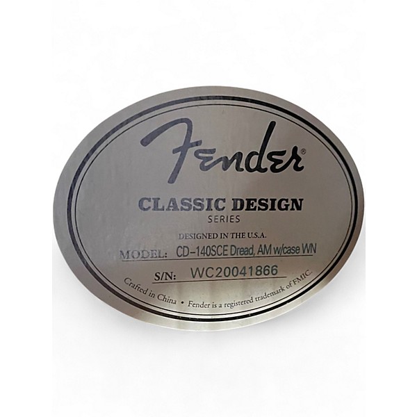 Used Fender CD140SCE Brown Acoustic Electric Guitar