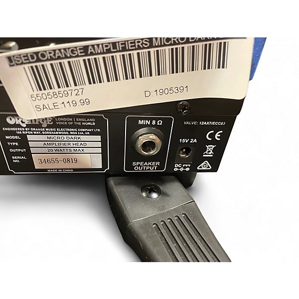 Used Orange Amplifiers Micro Dark 20W Tube Guitar Amp Head