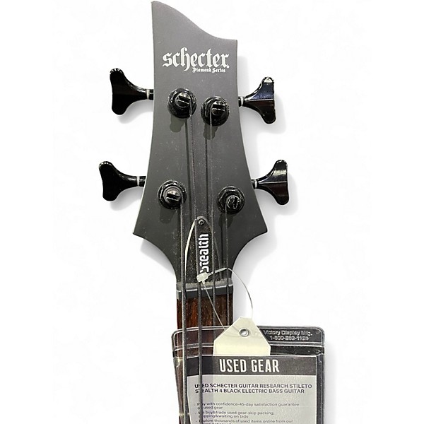 Used Schecter Guitar Research stileto stealth 4 black Electric Bass Guitar