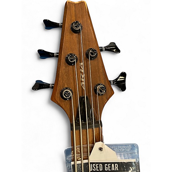 Used Aria 5 string brown Electric Bass Guitar