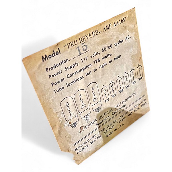 Vintage 1966 Fender Pro Reverb Tube Guitar Combo Amp