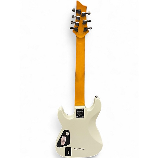 Used Schecter Guitar Research Demon 7 String White Solid Body Electric Guitar