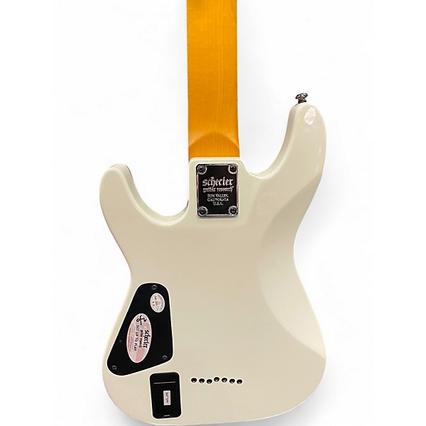 Used Schecter Guitar Research Demon 7 String White Solid Body Electric Guitar