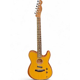 Used Fender Acoustasonic Player Telecaster Yellow Acoustic Electric Guitar