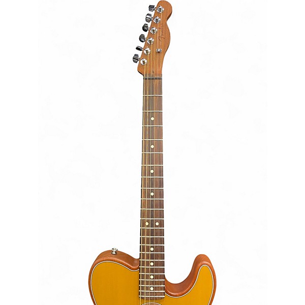 Used Fender Acoustasonic Player Telecaster Yellow Acoustic Electric Guitar