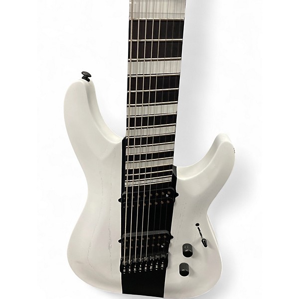 Used Schecter Diamond Series Rob Scallon C8 Arctic White Solid Body Electric Guitar