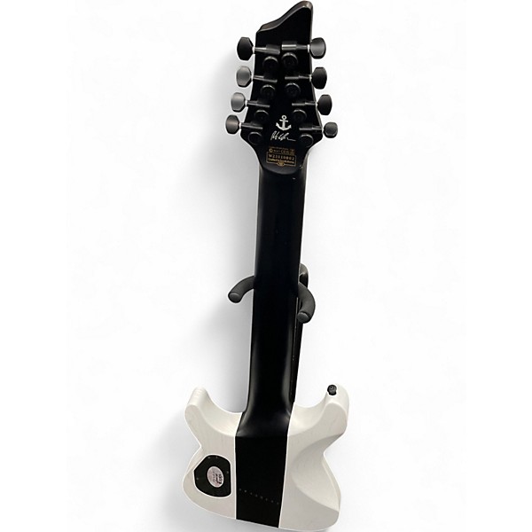 Used Schecter Diamond Series Rob Scallon C8 Arctic White Solid Body Electric Guitar