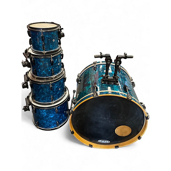 Used Pearl 5 Piece EXR Export Metallic Blue Drum Kit