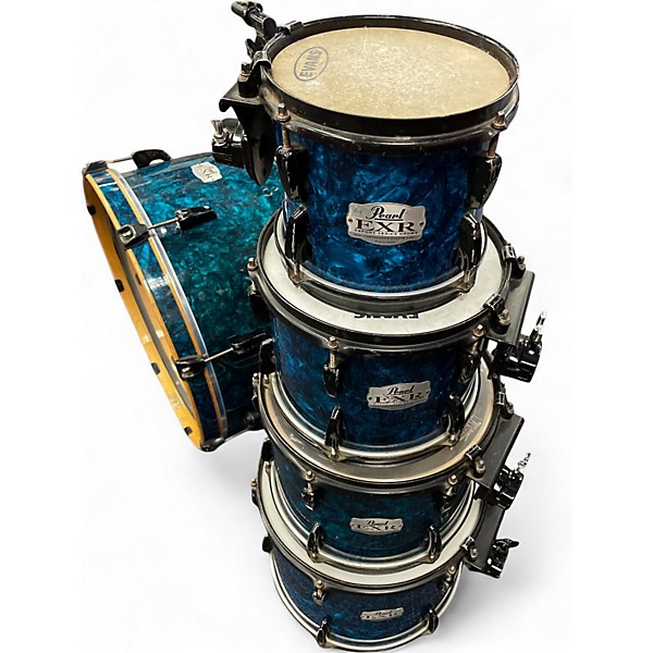 Used Pearl 5 Piece EXR Export Metallic Blue Drum Kit