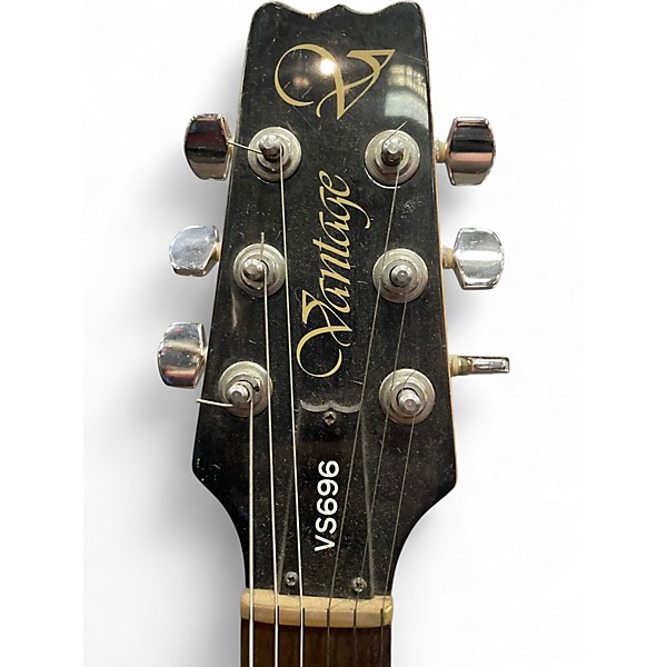 Used Vantage VS696 Black Solid Body Electric Guitar
