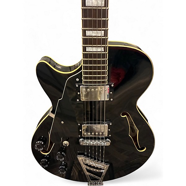 Used D'Angelico Premier Series SS Black Hollow Body Electric Guitar