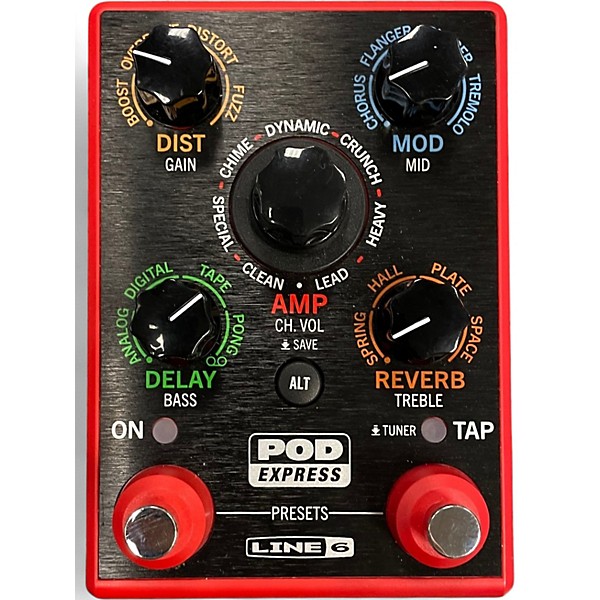 Used Line 6 POD Express RED Guitar Effects Pedal Effect Processor