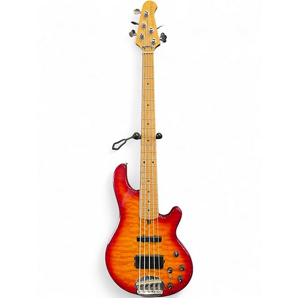Used Lakland 55-02 Skyline Deluxe Series 5 String Cherry Burst Electric Bass Guitar