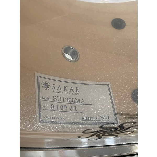 Used 2021 Sakae 13X6.5 Osaka Heritage SD1365MA Lazurite Gold Drum