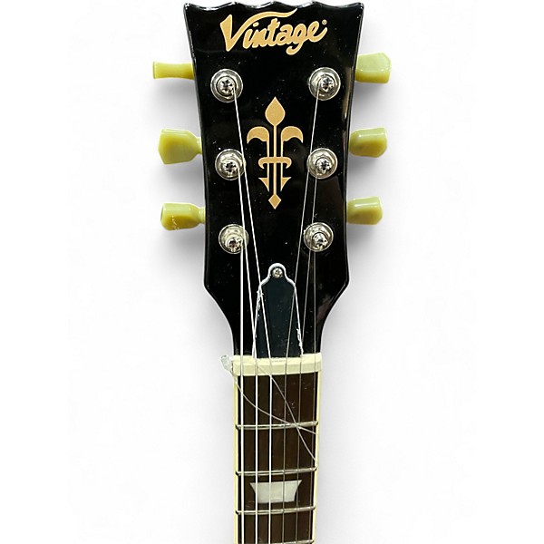 Used Vintage V100 Black Solid Body Electric Guitar