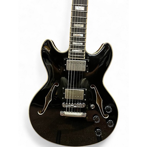 Used D'Angelico Premier Series DC Black Hollow Body Electric Guitar