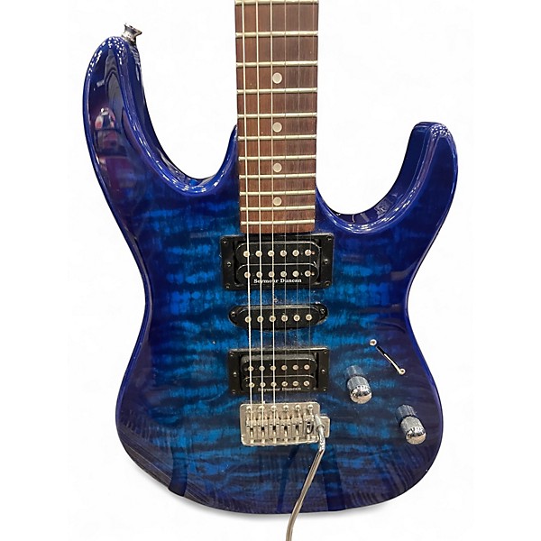 Used Ibanez GRX700QA TRANSPARENT BLUE BURST Solid Body Electric Guitar