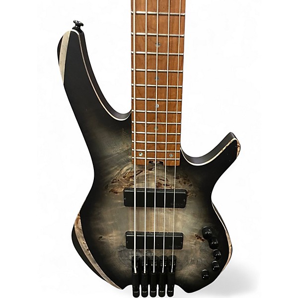 Used Cort space 5 headless  star dust green Electric Bass Guitar