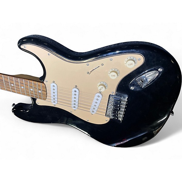 Used Squier Standard Stratocaster Black and White Solid Body Electric Guitar