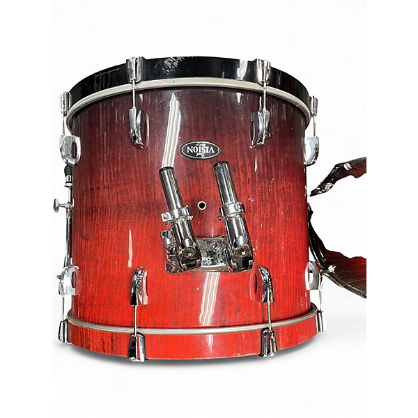 Used Pearl 4 Piece Vision Birch 4-piece Flame Maple Red to Black Fade Drum Kit