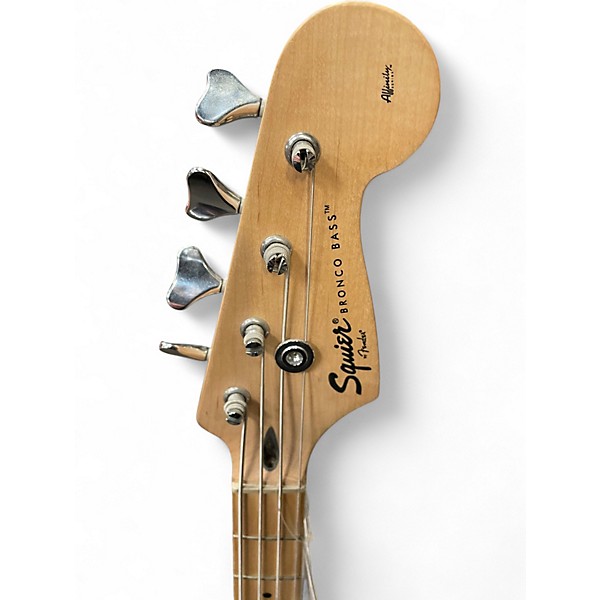 Used Squier Bronco Black Electric Bass Guitar