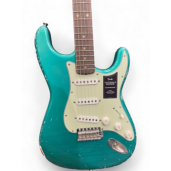 Used Fender Vintera 60s Stratocaster Road Worn teal Solid Body Electric Guitar