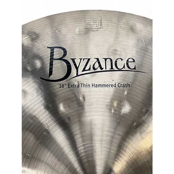 Used MEINL 18in BYZANCE EXTRA THIN HAMMERED CRASH Cymbal