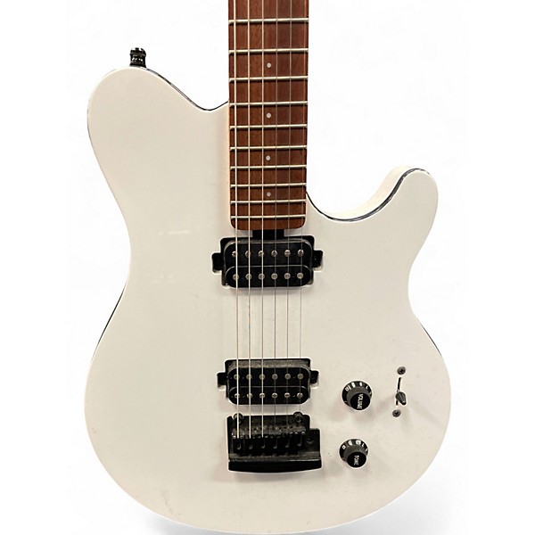 Used Sterling by Music Man SUB SERIES AXIS WHITE Solid Body Electric Guitar