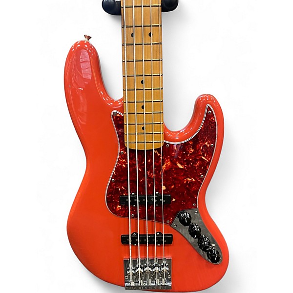 Used Fender Player Plus Jazz Bass V Fiesta Red Electric Bass Guitar