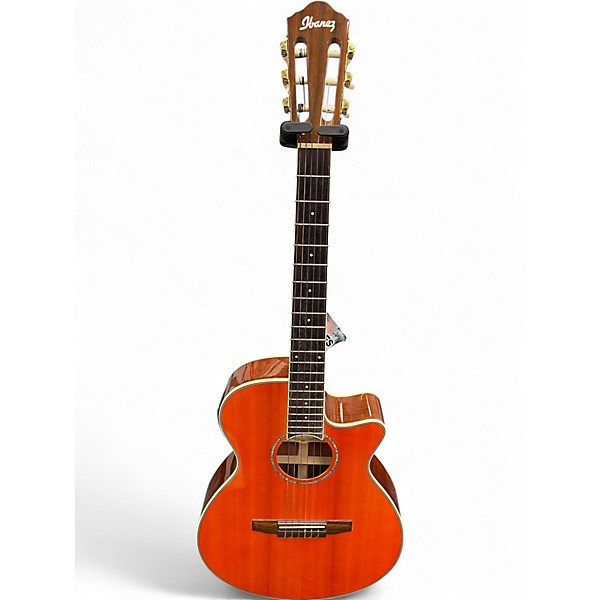 Used Ibanez AEG10NII Orange Classical Acoustic Electric Guitar