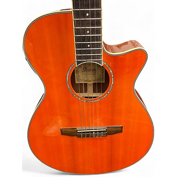 Used Ibanez AEG10NII Orange Classical Acoustic Electric Guitar