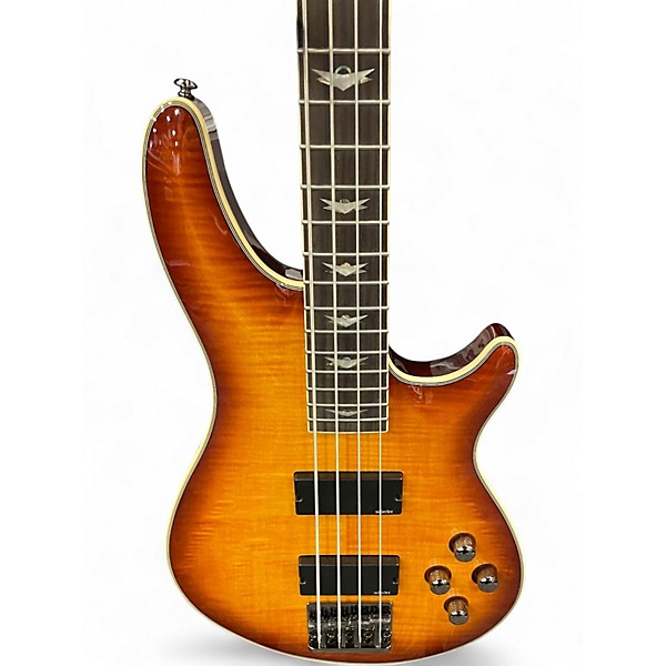 Used Schecter Guitar Research Diamond Series Omen Extreme 4 Sunburst Electric Bass Guitar