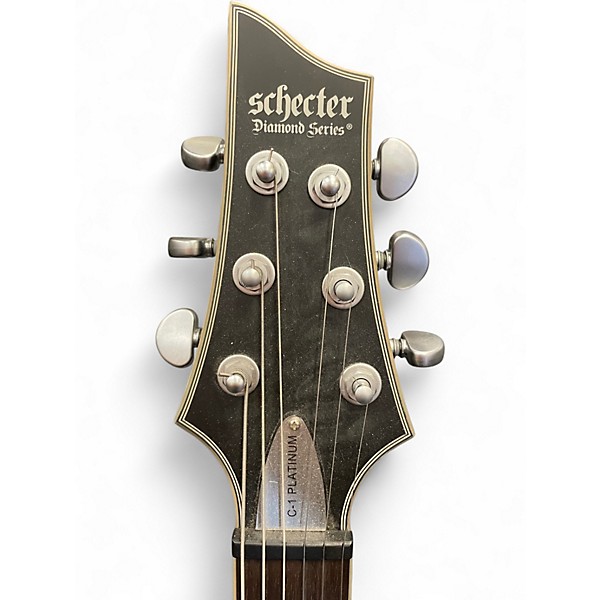 Used Schecter Guitar Research C1 Platinum Trans Black Solid Body Electric Guitar