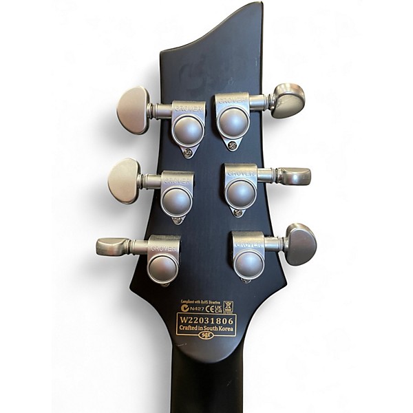 Used Schecter Guitar Research C1 Platinum Trans Black Solid Body Electric Guitar