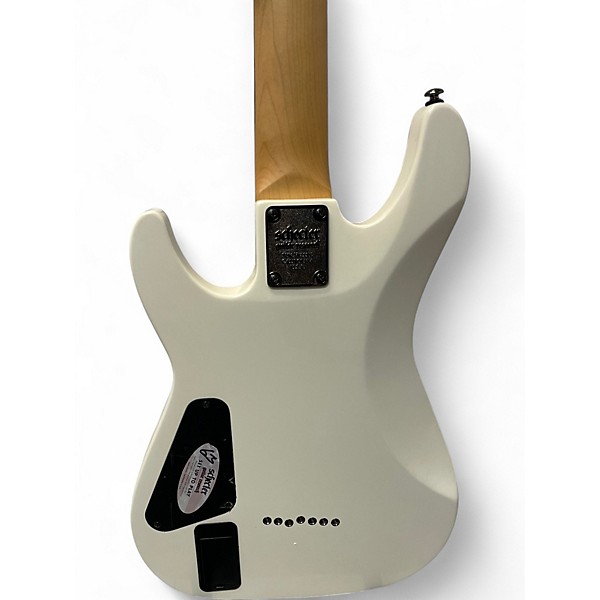 Used Schecter Guitar Research Demon 7 String White Solid Body Electric Guitar