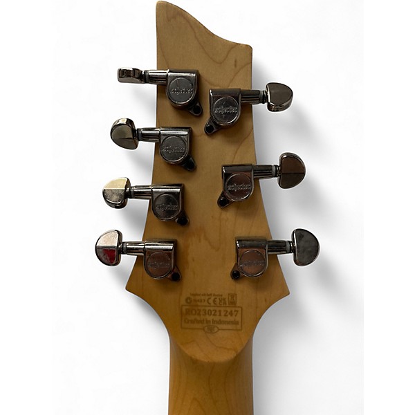 Used Schecter Guitar Research Demon 7 String White Solid Body Electric Guitar