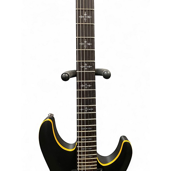 Used Schecter Guitar Research Demon 6 FR Black Solid Body Electric Guitar