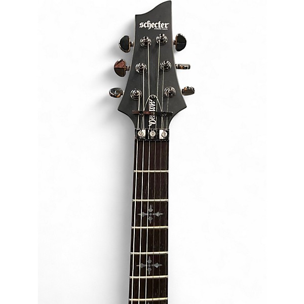 Used Schecter Guitar Research Demon 6 FR Black Solid Body Electric Guitar