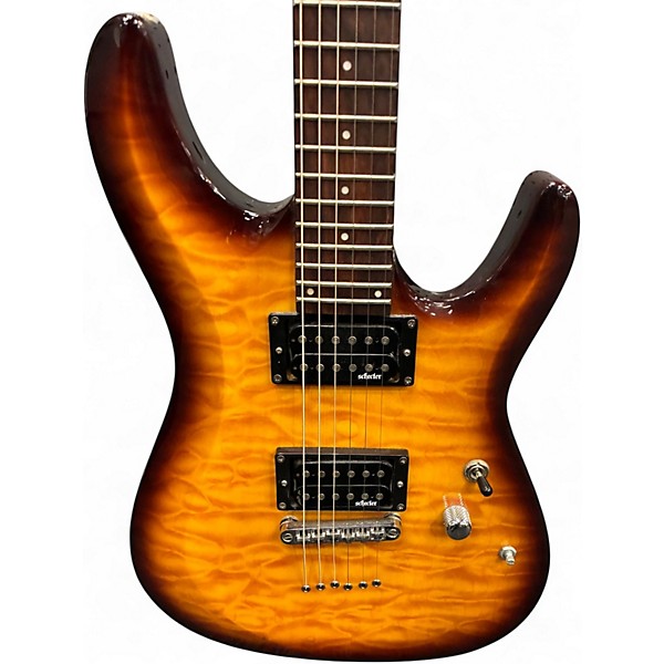 Used Schecter Guitar Research C-6 PLUS Vintage Sunburst Solid Body Electric Guitar