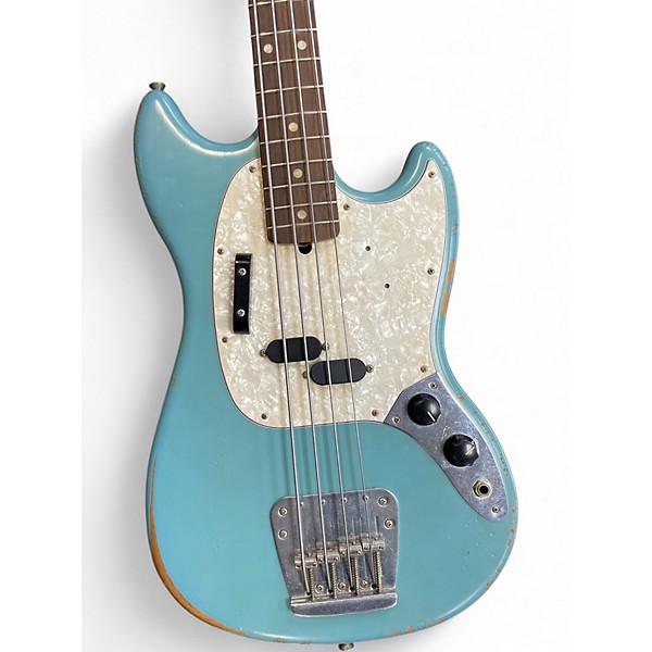 Used Fender JMJ Road Worn Mustang Bass Daphne Blue Electric Bass Guitar