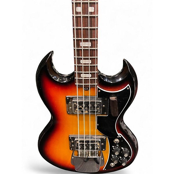 Vintage 1960s Kay K2B 3 Color Sunburst Electric Bass Guitar