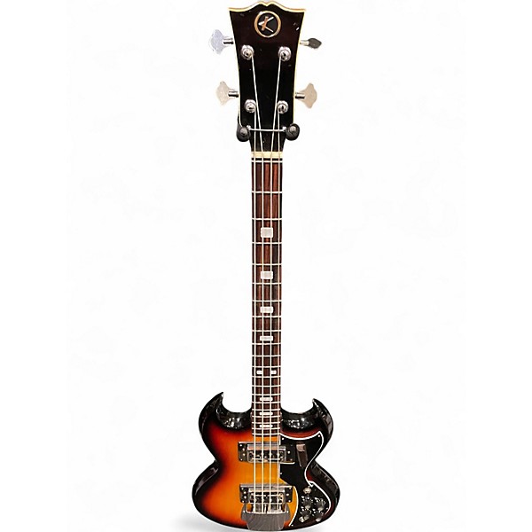 Vintage 1960s Kay K2B 3 Color Sunburst Electric Bass Guitar