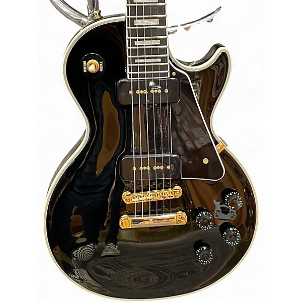 Used Epiphone Les Paul Custom Limited Edition P90 Ebony Solid Body Electric Guitar