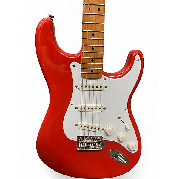Used Squier Classic Vibe 1950S Stratocaster Fiesta Red Solid Body Electric Guitar