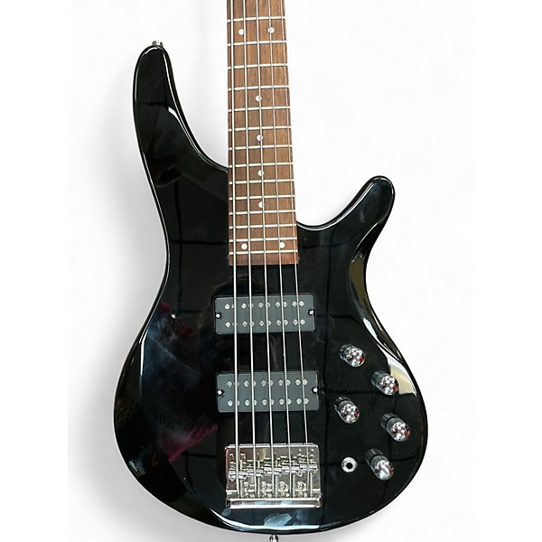 Used Glarry GIB 5 STRING Black Electric Bass Guitar